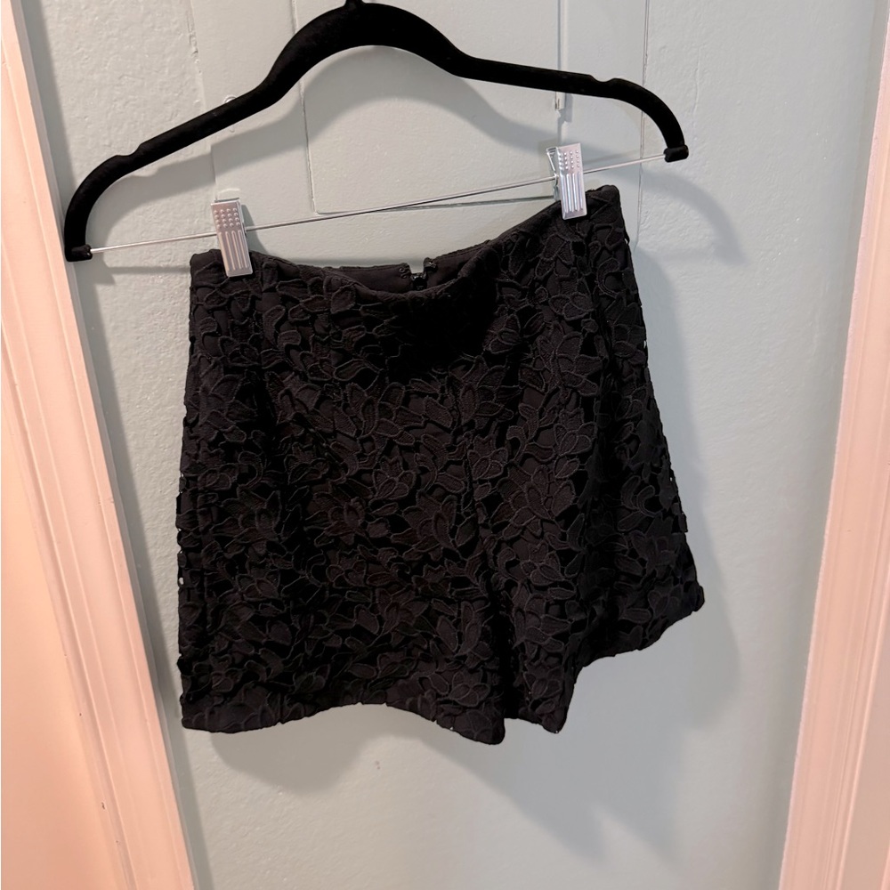 Club Monaco Black Lace High Waisted Short